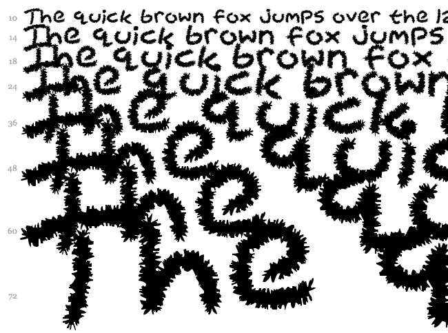 Pipe Cleaners font waterfall
